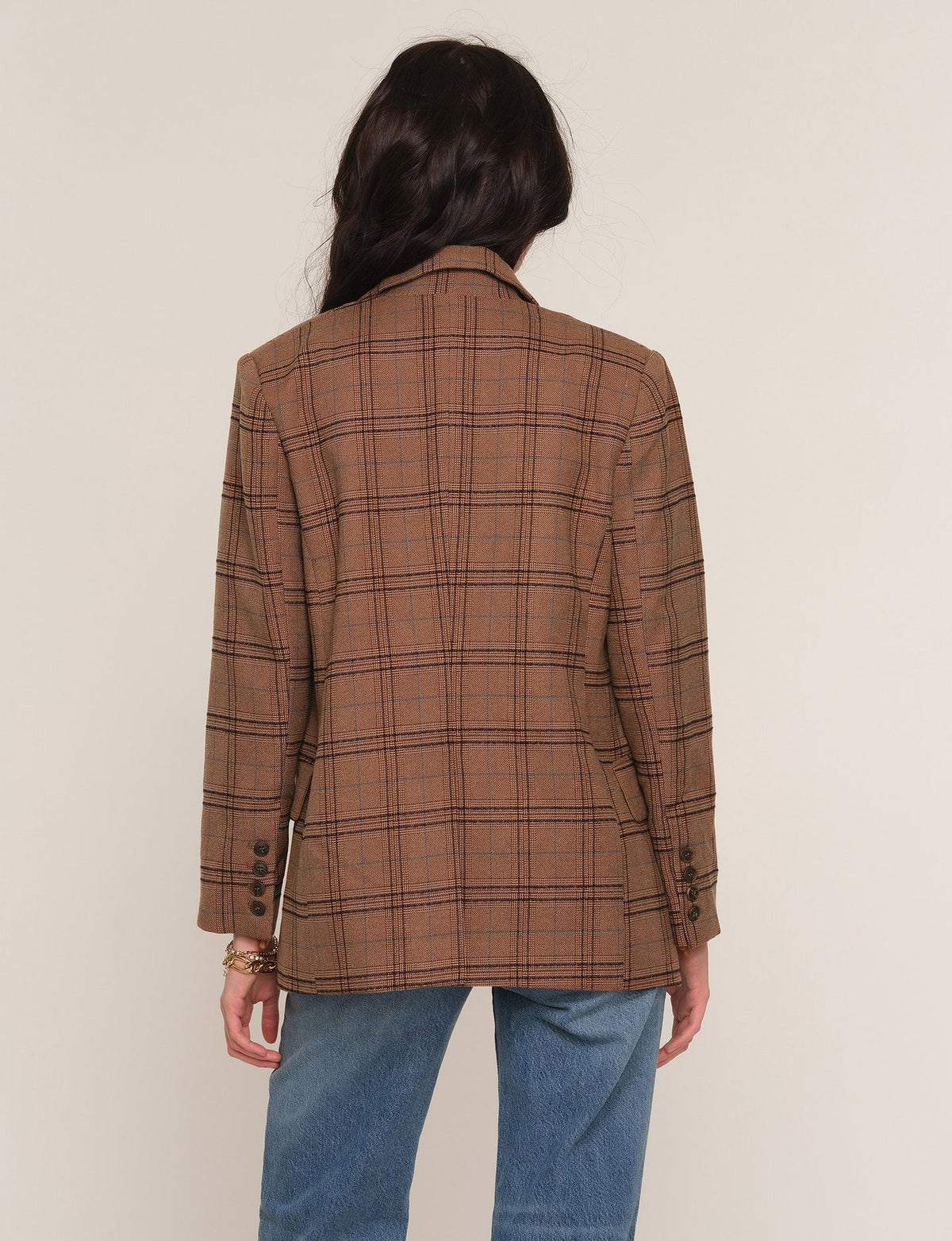 Sienna Plaid Blazer in toffee by Heartloom