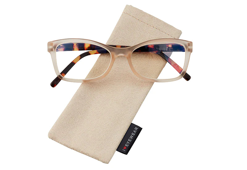 Joelle Reading Glasses: Tan +2.00