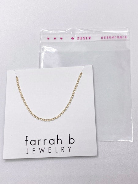 Charm Bar- Dainty Gold Filled Necklace Chain in gold by Farrah B