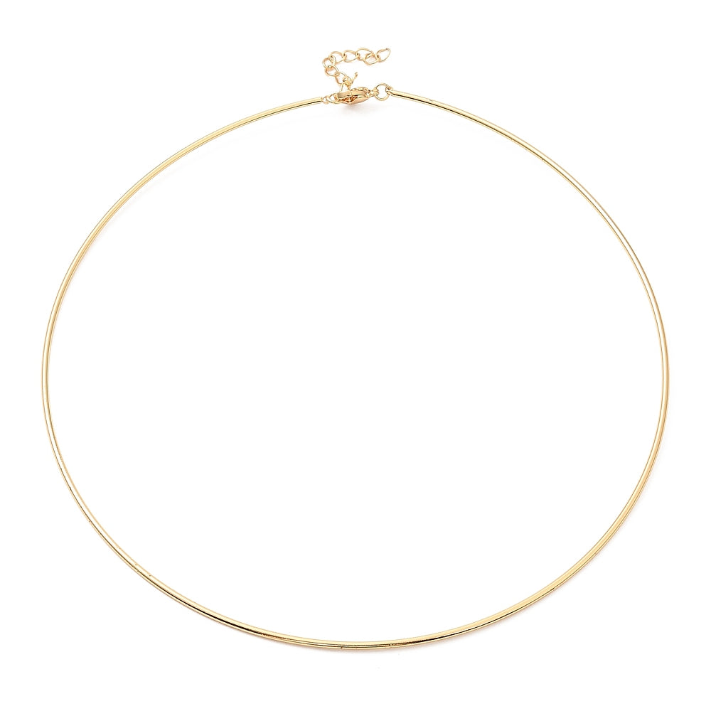 Charm Bar-Wire Choker Necklace in gold by Farrah B