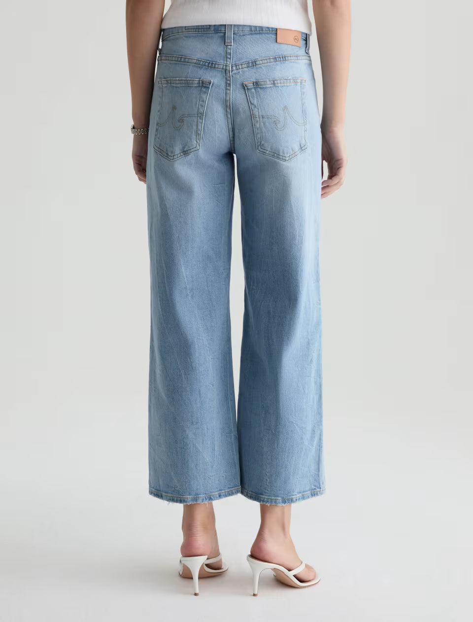 Saige High Rise Wide Leg Crop in kings river by AG