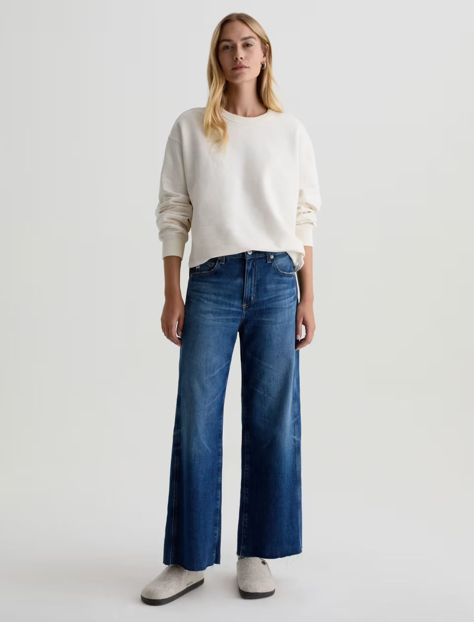 【美品】willis &  A2 38 Saige High Rise Wide Leg Crop in watermist by AG – SavVy | Retail