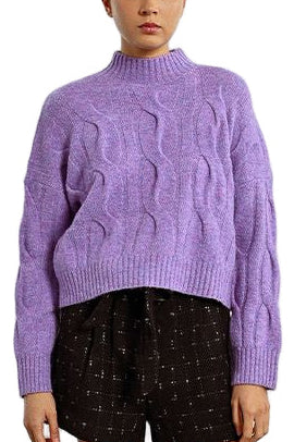 Textured Turtleneck Sweater in mauve by Molly Bracken