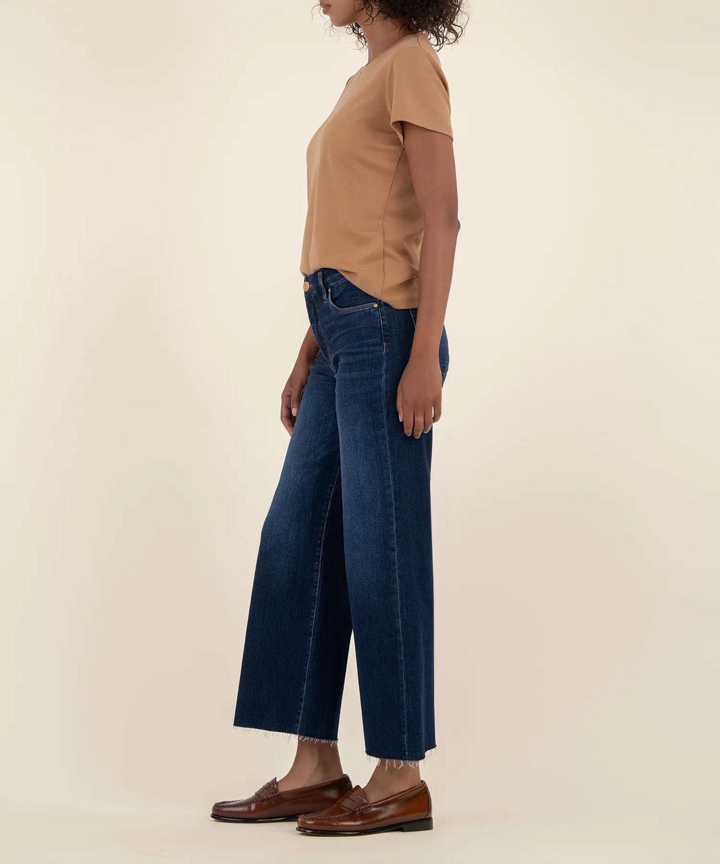 Meg High Rise Wide Leg Raw Hem in innoxious by KUT