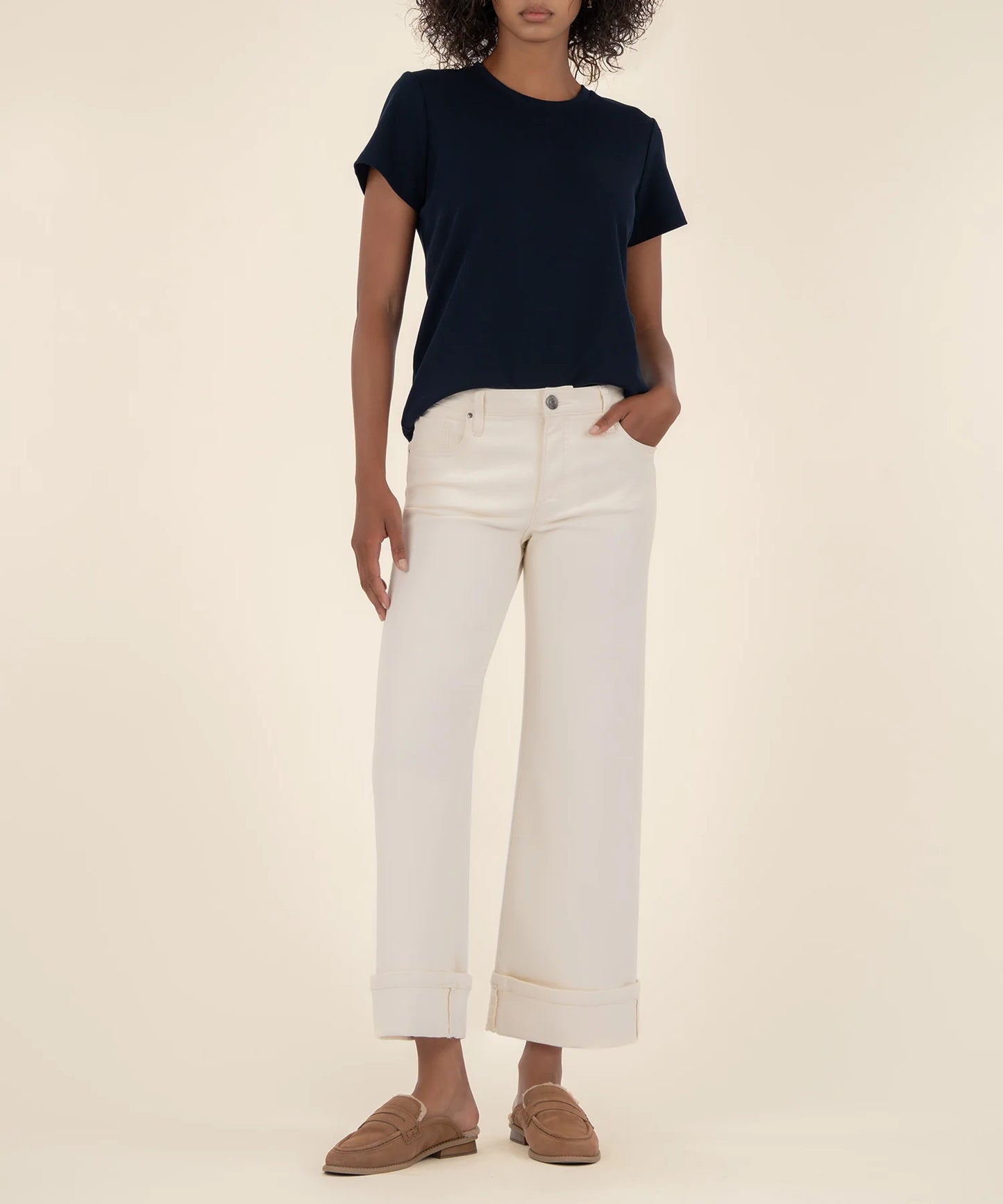 Meg High Rise Wide Leg in candle by KUT