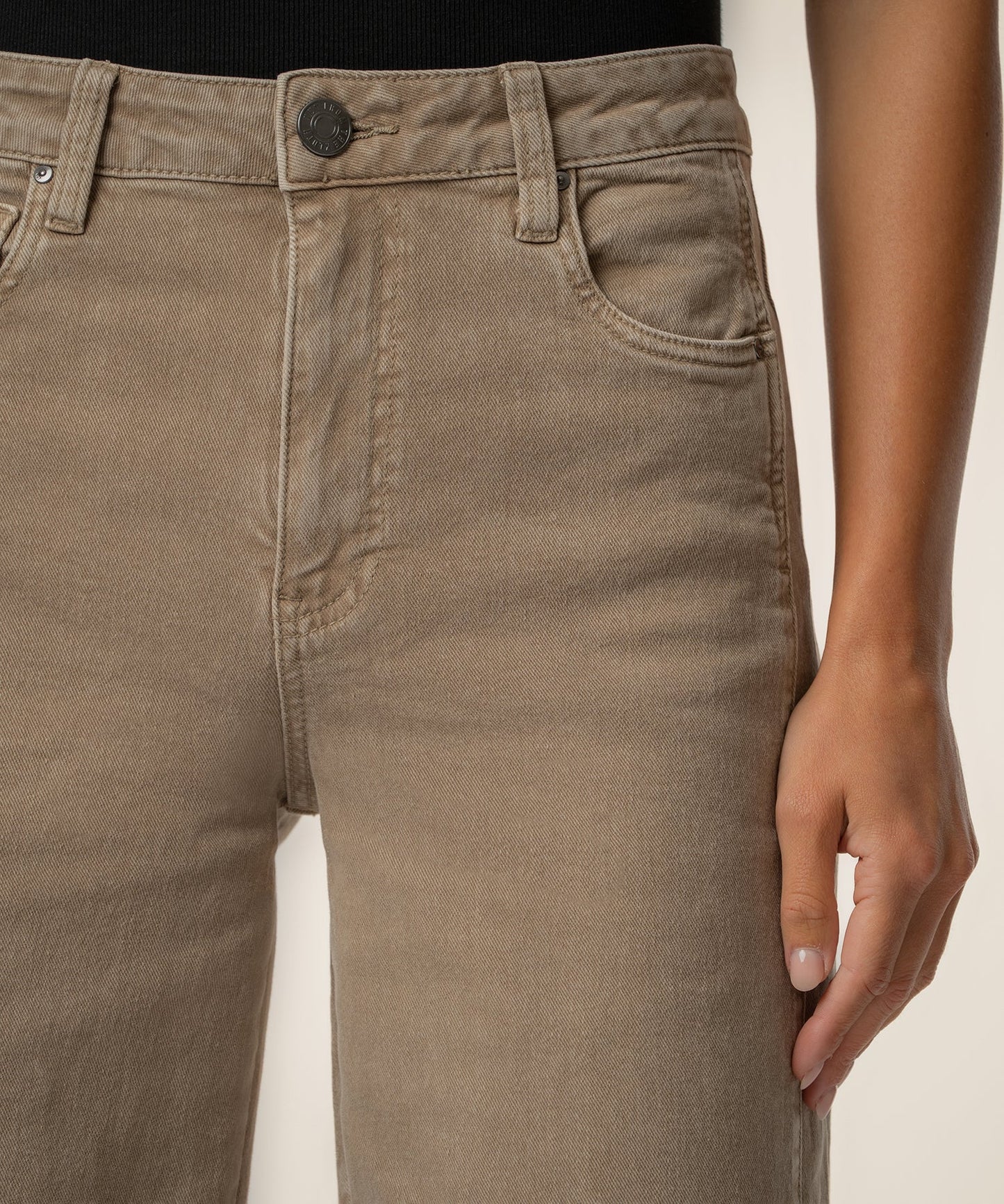 Meg High Rise Wide Leg with Side Panel in milk tea by KUT