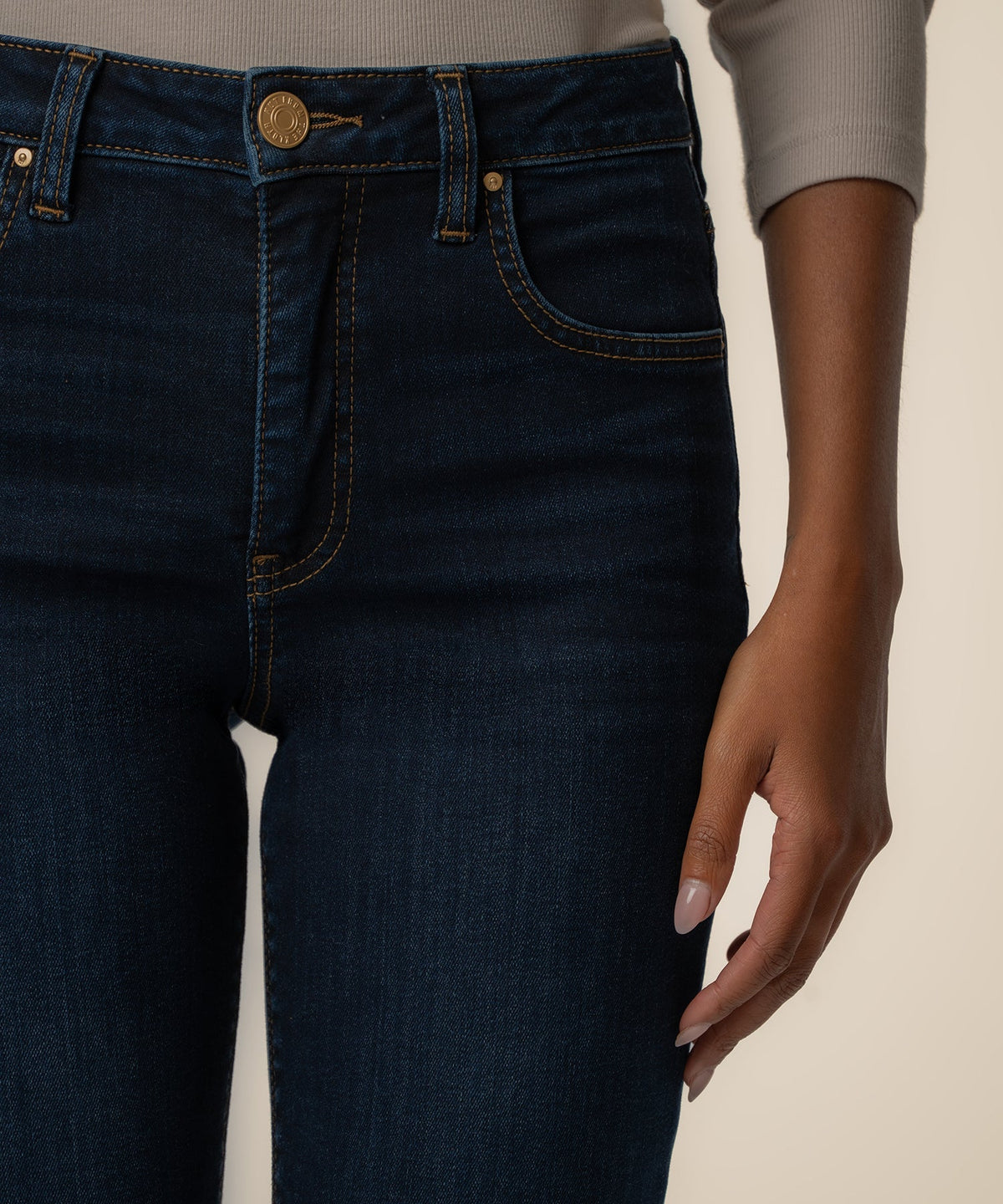 Ana High Rise Flare Jean in wave by KUT