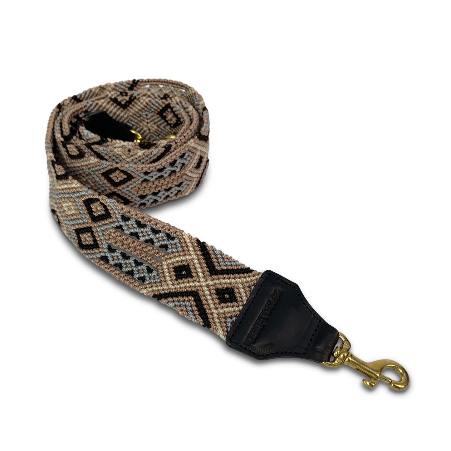 Woven Bag Strap in blush, grey and black by Kempton