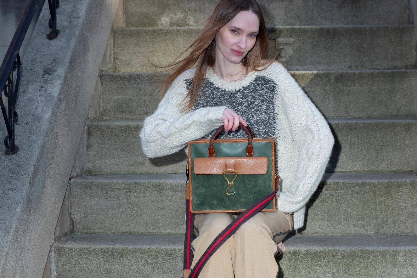 474 Holdall Bag in olive suede by Kempton