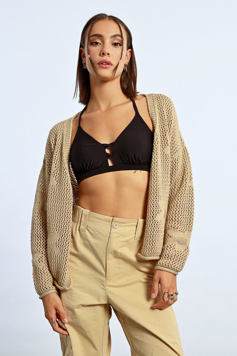 Lightweight Cardigan in beige by Molly Bracken