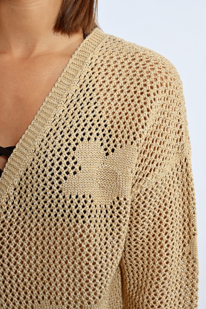 Lightweight Cardigan in beige by Molly Bracken