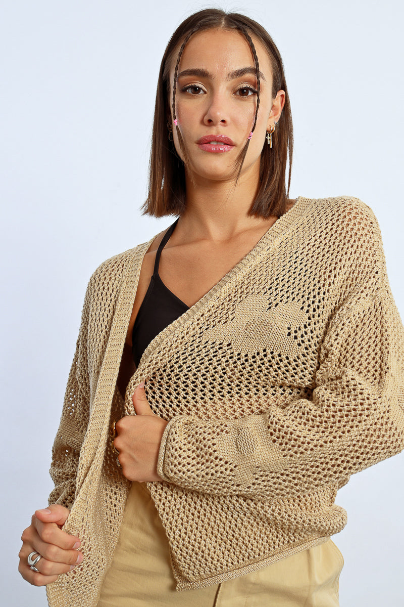 Lightweight Cardigan in beige by Molly Bracken