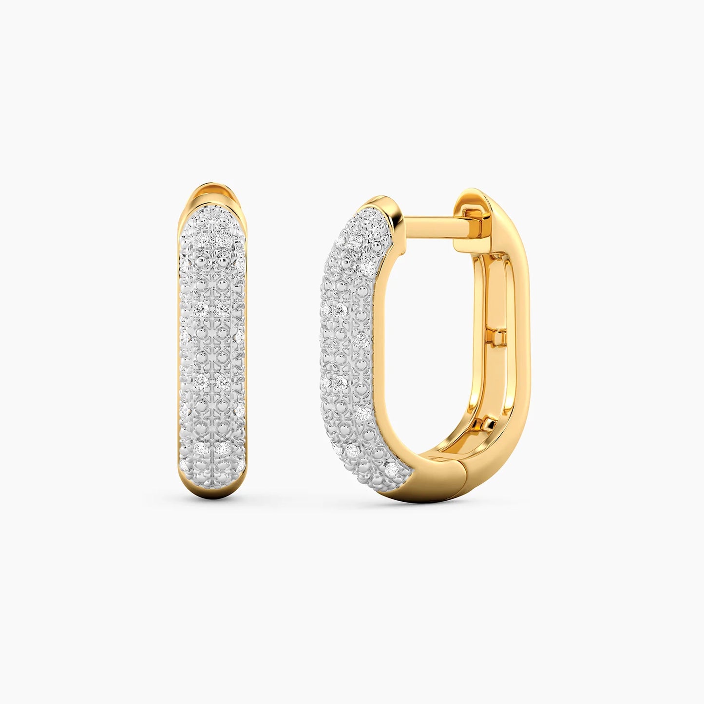 Lab-Grown Diamond U Huggies Earrings in gold by Ella Stein