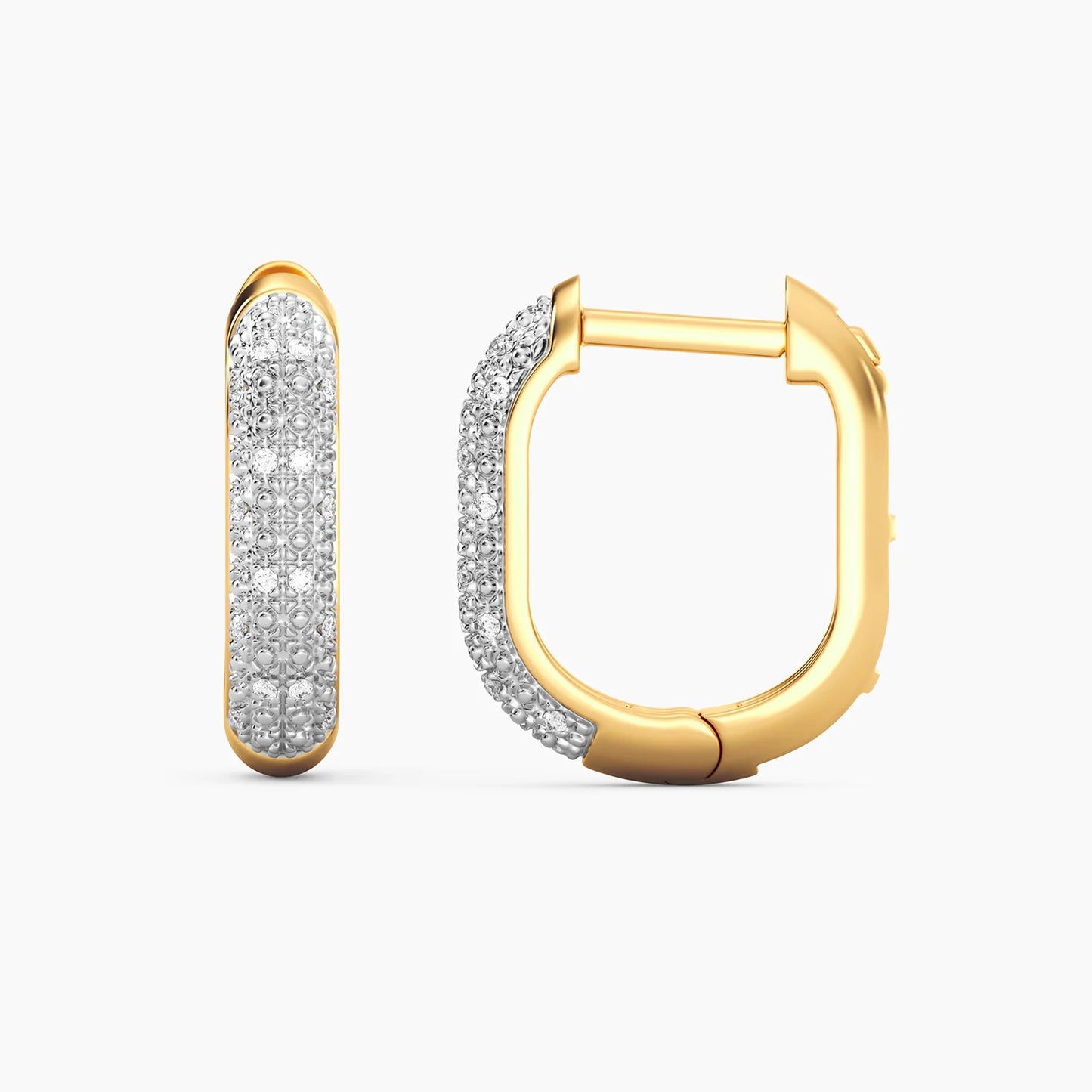 Lab-Grown Diamond U Huggies Earrings in gold by Ella Stein