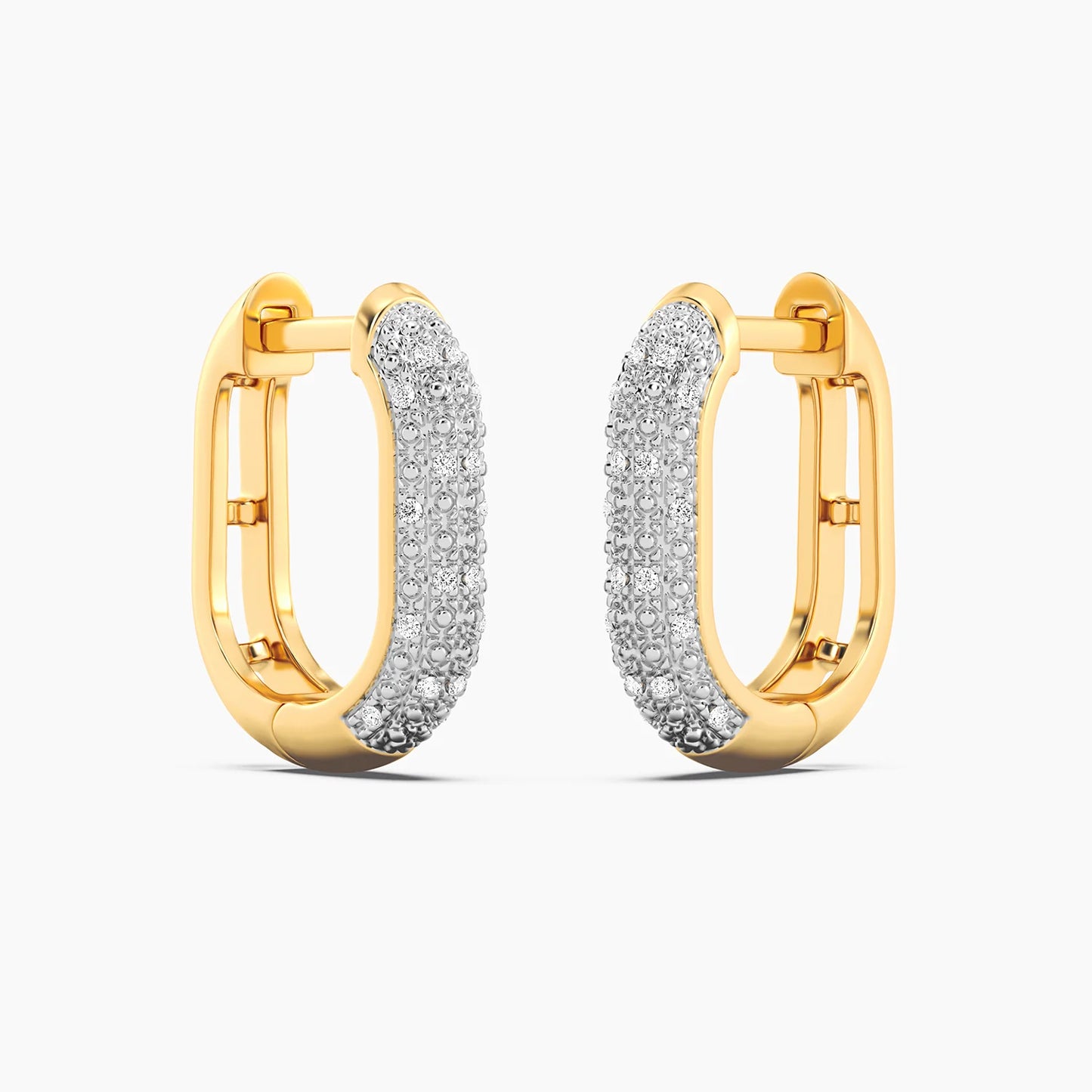 Lab-Grown Diamond U Huggies Earrings in gold by Ella Stein