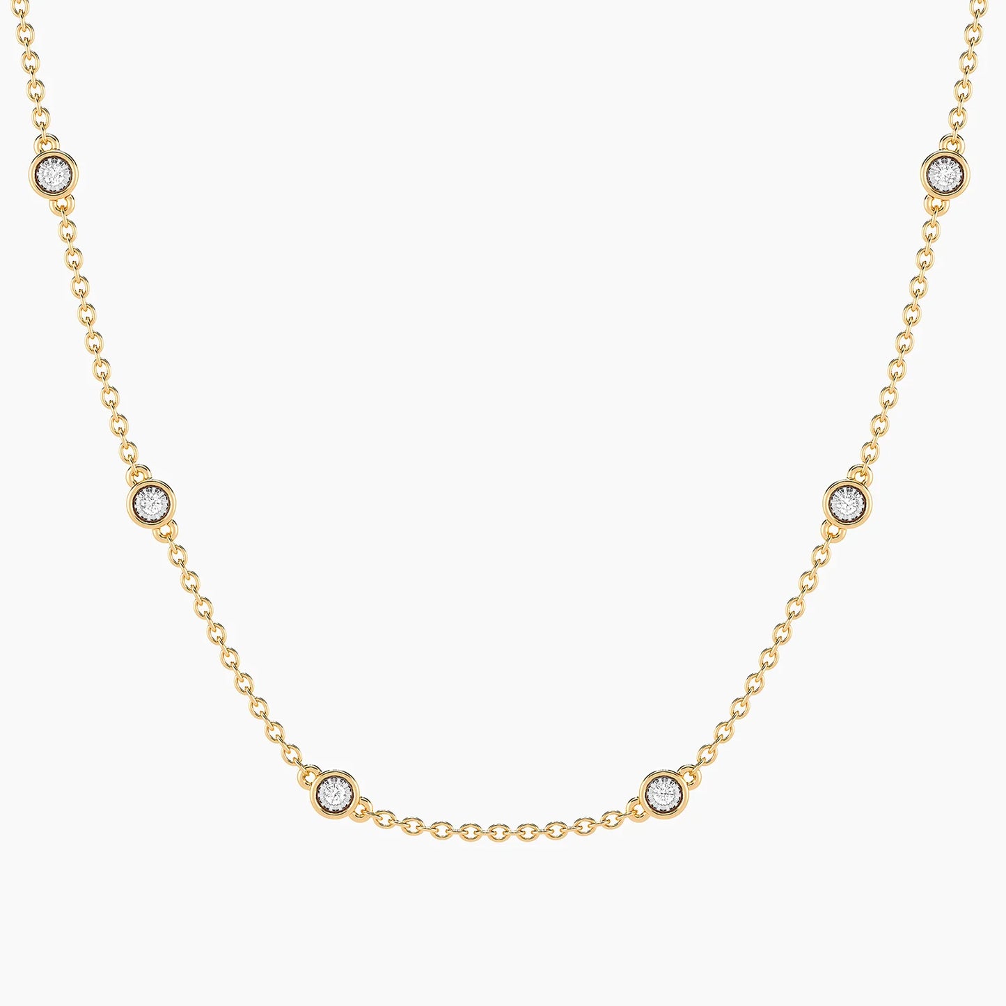 Lab-Grown Dot to Dot Chain Necklace in gold by Ella Stein