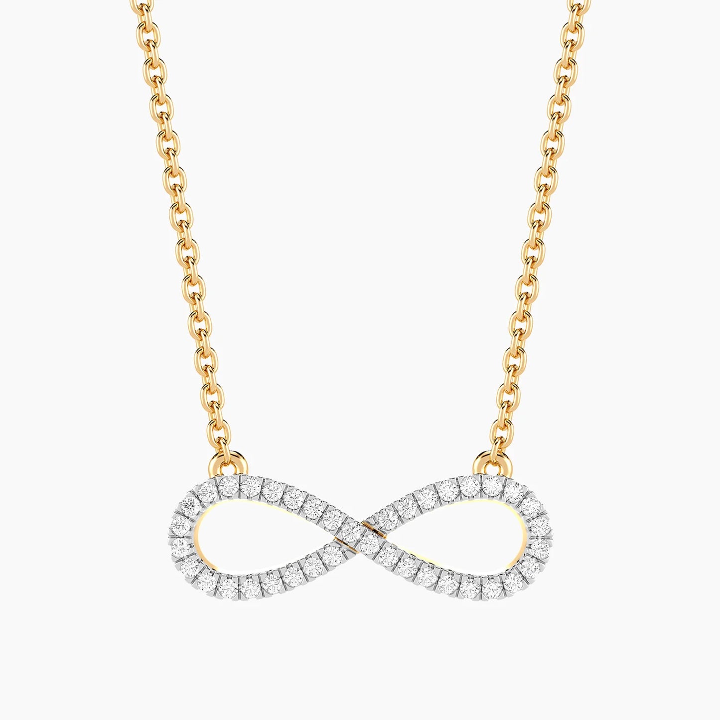Lab-Grown Infinity Glow Pendant Necklace in gold by Ella Stein