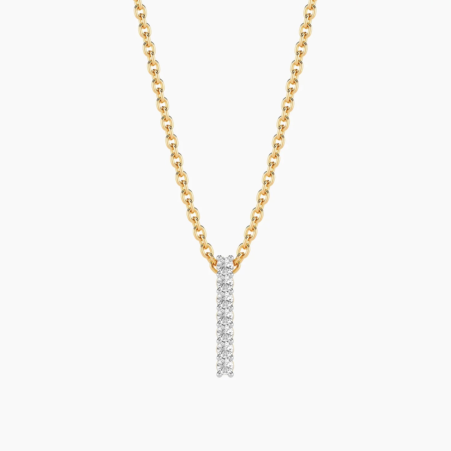 Lab-Grown Classic Bar Pendant Necklace in gold by Ella Stein