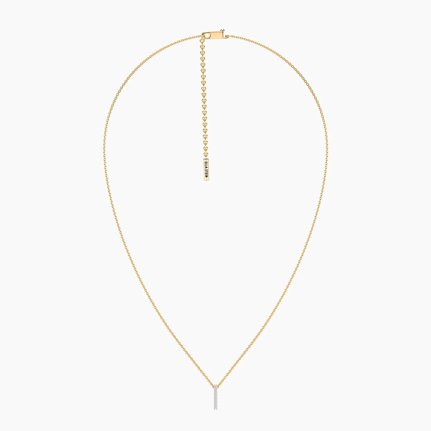Lab-Grown Classic Bar Pendant Necklace in gold by Ella Stein