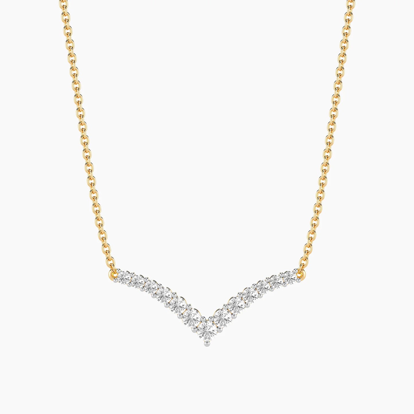 Lab-Grown Pave Tiara Pendant Necklace in gold by Ella Stein