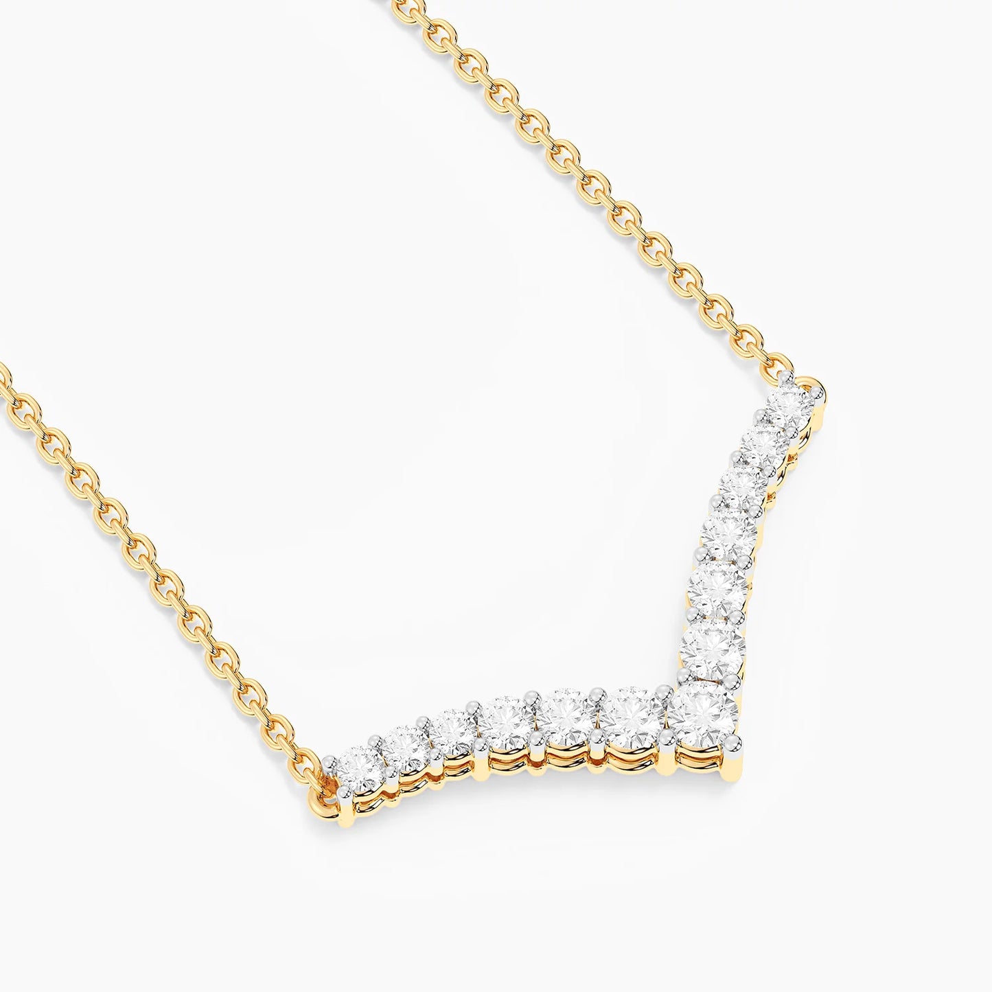 Lab-Grown Pave Tiara Pendant Necklace in gold by Ella Stein