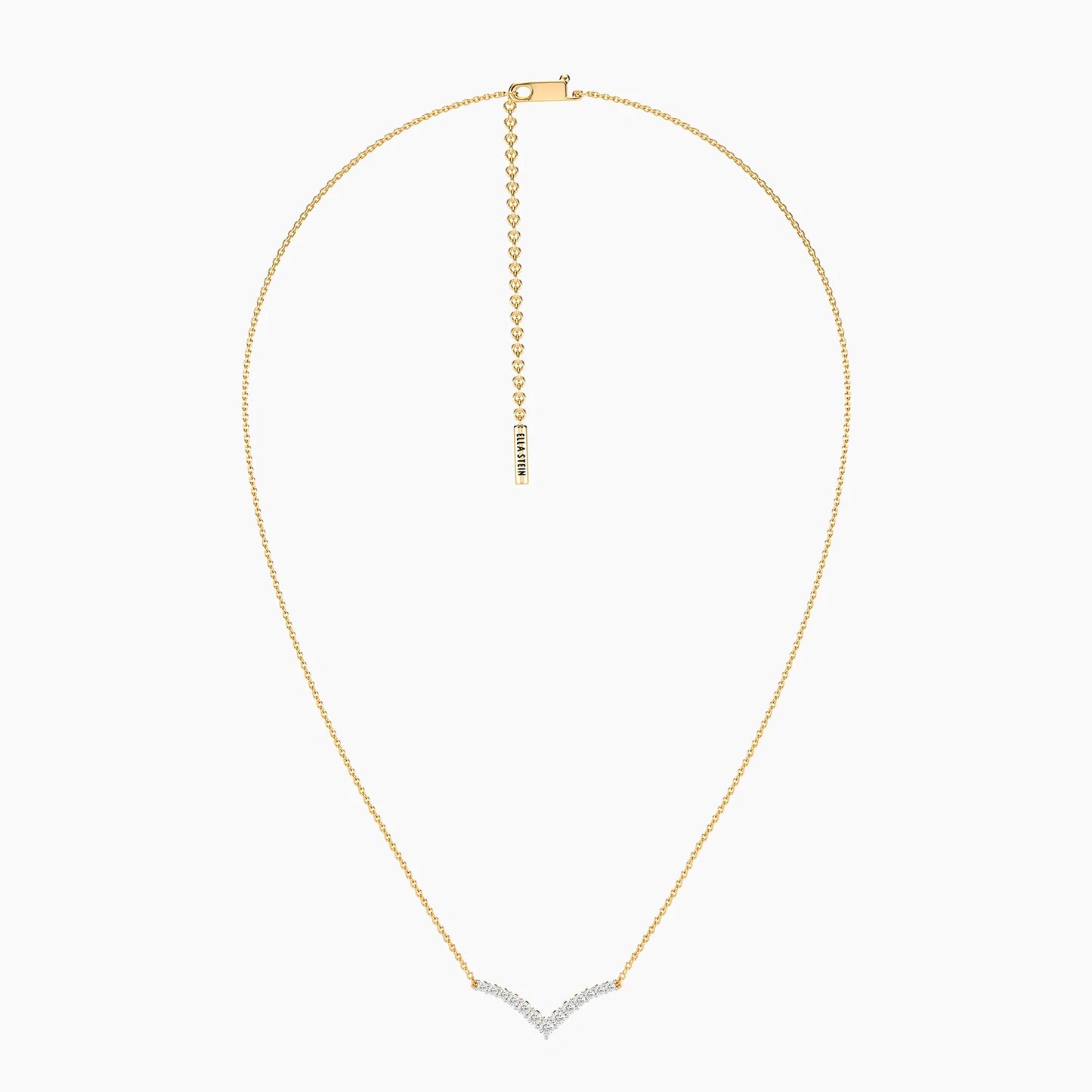 Lab-Grown Pave Tiara Pendant Necklace in gold by Ella Stein