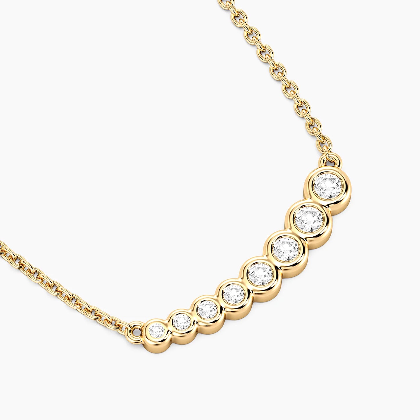 Lab-Grown Bezel Classic Pendant Necklace in gold by Ella Stein