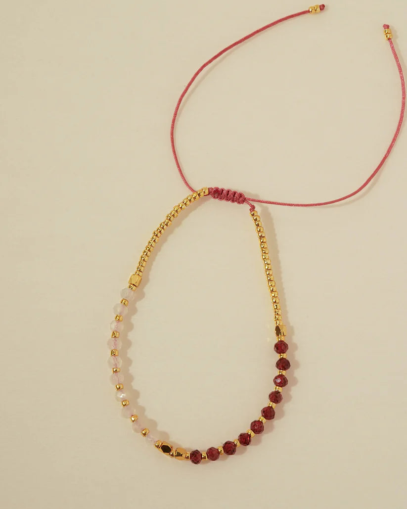Loanida Garnet & Pink Tourmaline Bracelet in gold by Kozakh