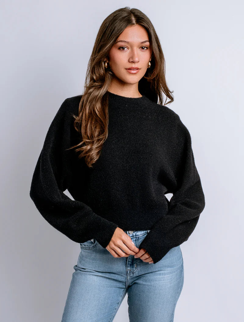 Carrara Solid Sweater in black by Kerisma