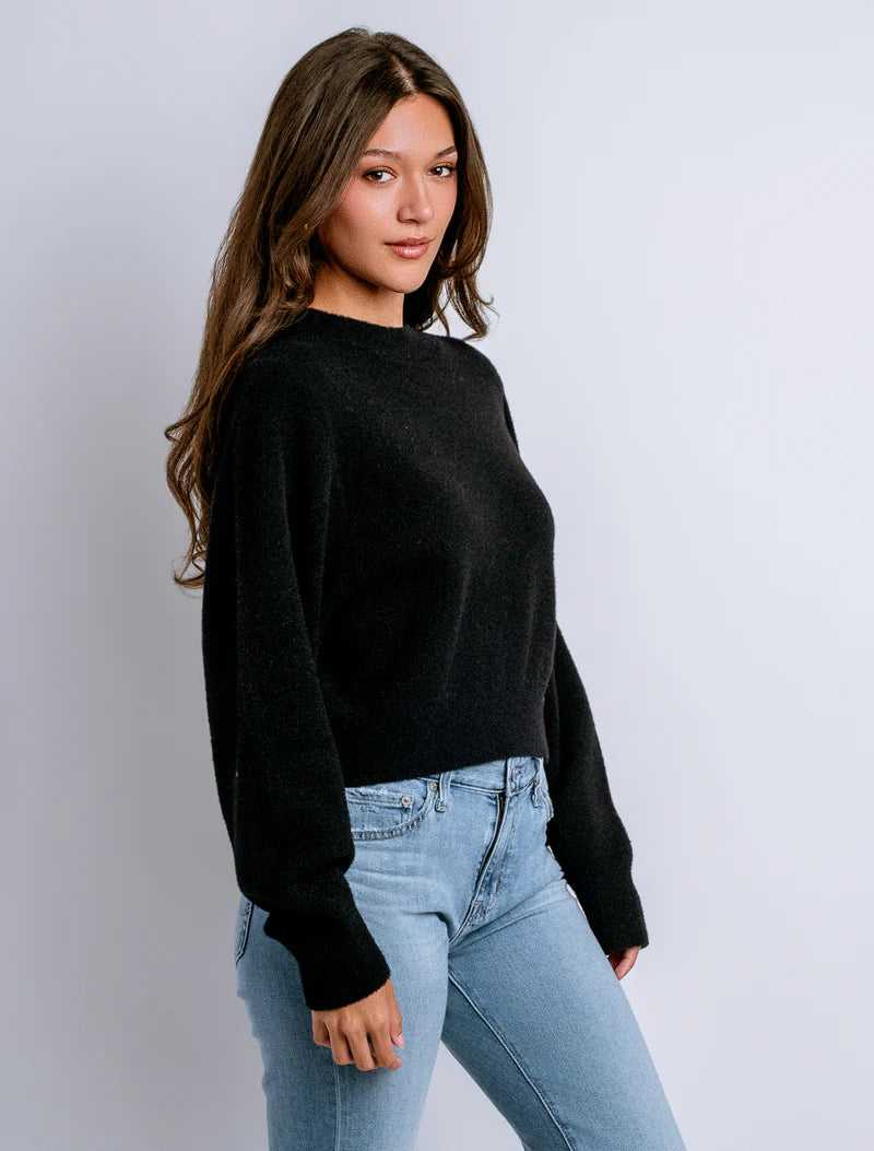 Carrara Solid Sweater in black by Kerisma