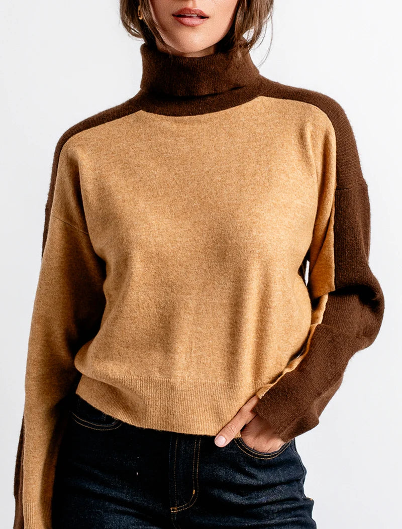 Birkman Turtleneck in camel/chocolate by Kerisma