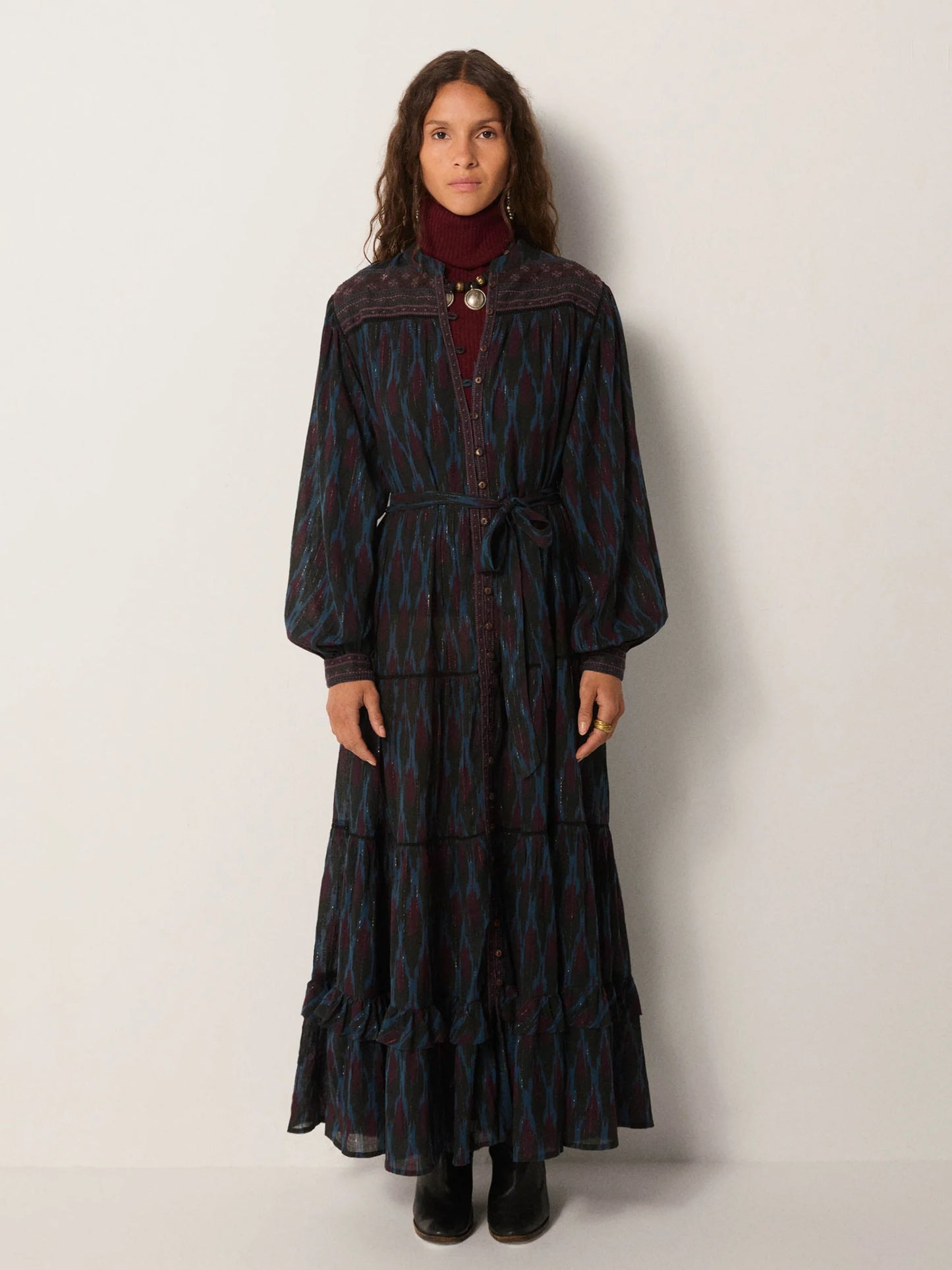 Ciro Maxi Dress in firework ocean by Maison Hotel