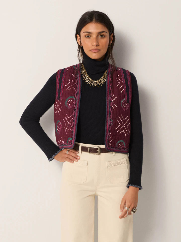 Natalie Vest in wine amethyst by Maison Hotel
