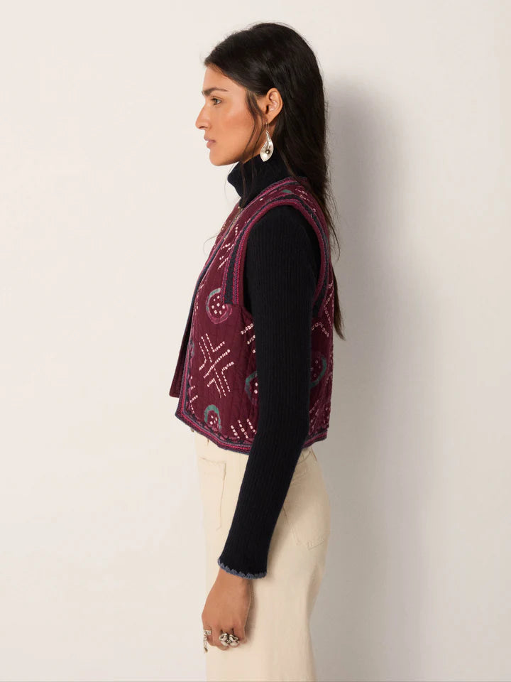 Natalie Vest in wine amethyst by Maison Hotel