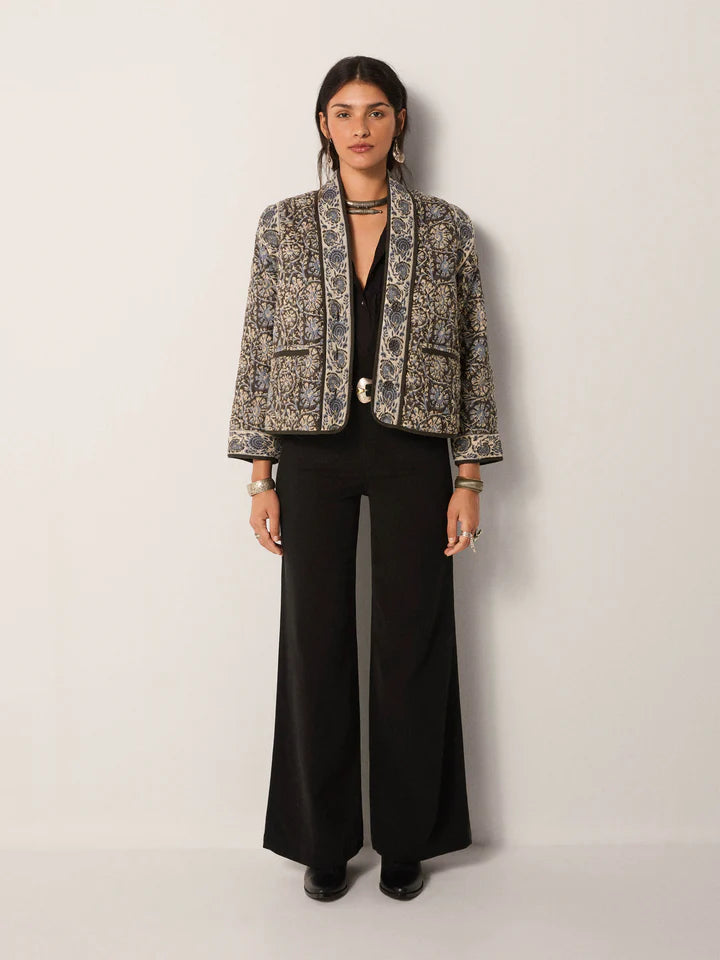 Sugata Quilted Jacket in madurai blue orchid by Maison Hotel