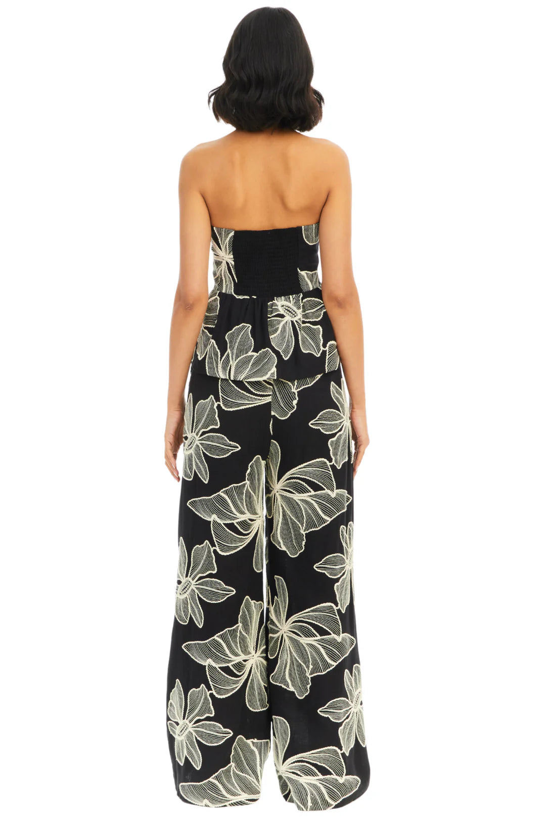 Hutton Embroidered Pants in black by Allison