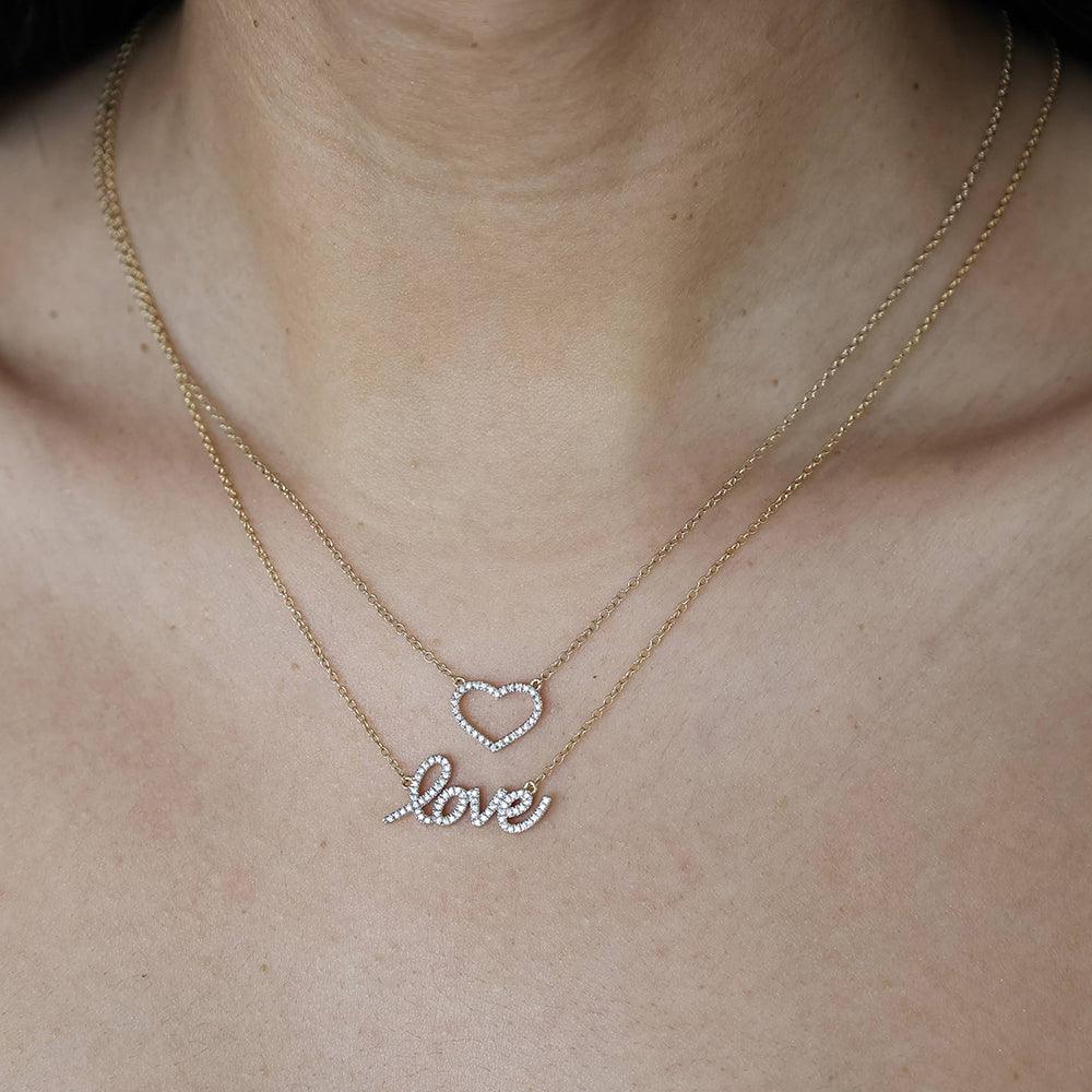Love is Love Pendant Necklace in gold by Ella Stein