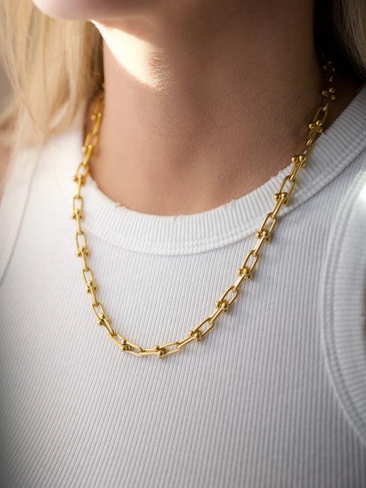Unhinged Necklace in gold by Farrah B