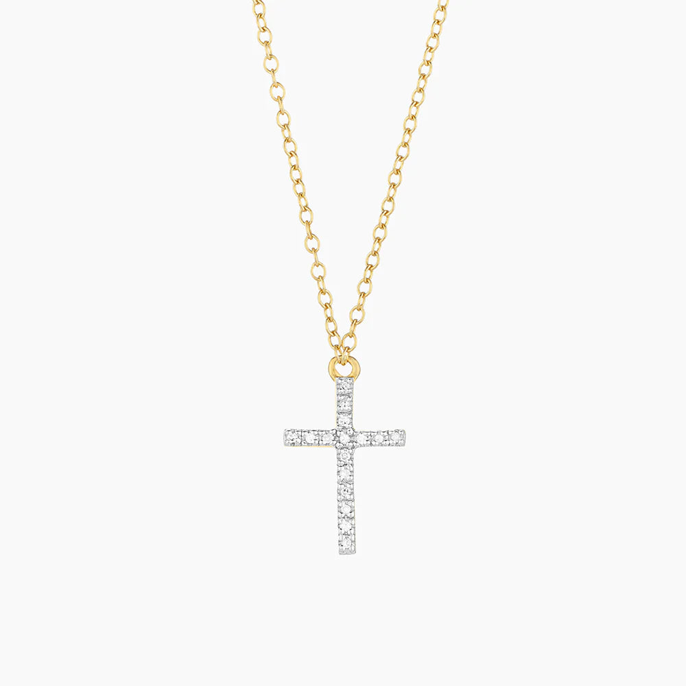 Believe Cross Pendant Necklace in gold by Ella Stein
