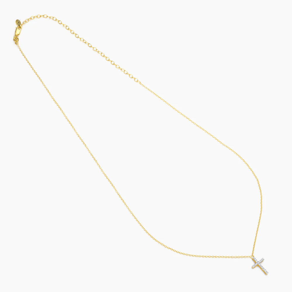 Believe Cross Pendant Necklace in gold by Ella Stein