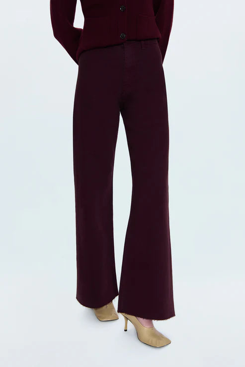 Penny High Rise Wide Leg Jean in Claret by Pistola