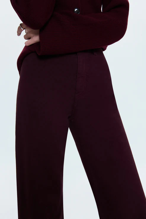 Penny High Rise Wide Leg Jean in Claret by Pistola
