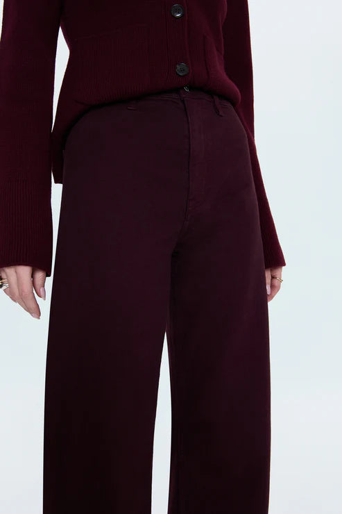 Penny High Rise Wide Leg Jean in Claret by Pistola