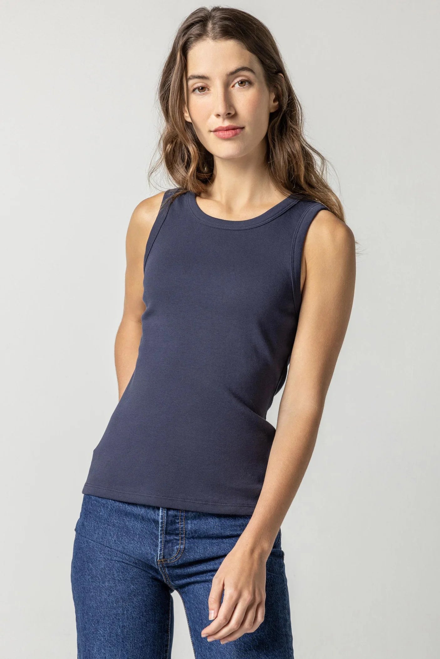 Jewel Tank in dark navy by Lilla P