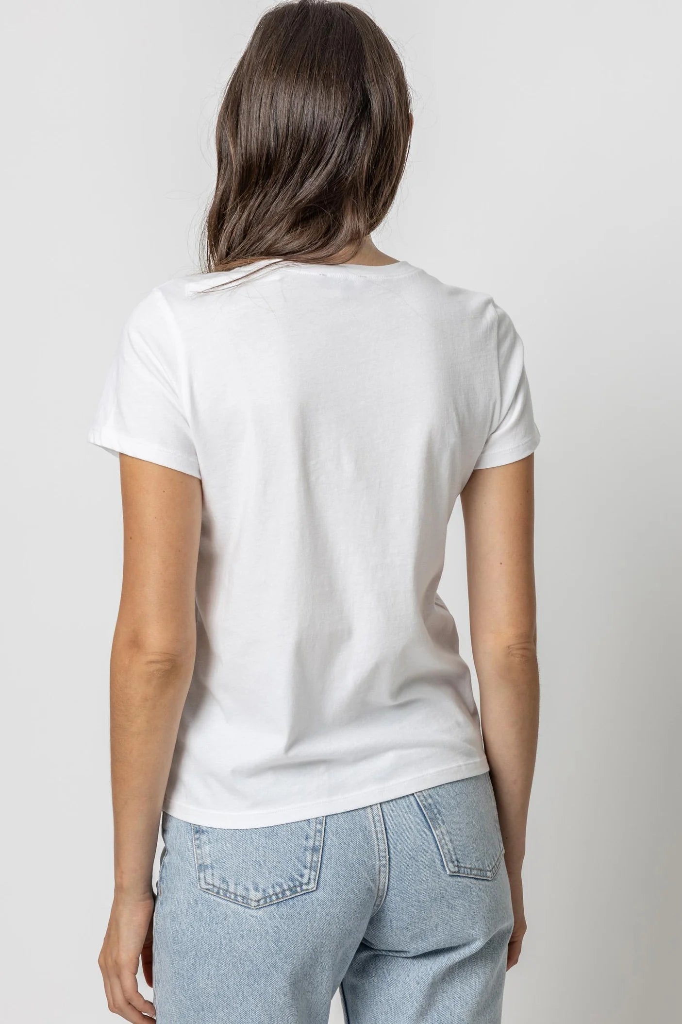 Short Sleeve Crewneck Tee in white by Lilla P