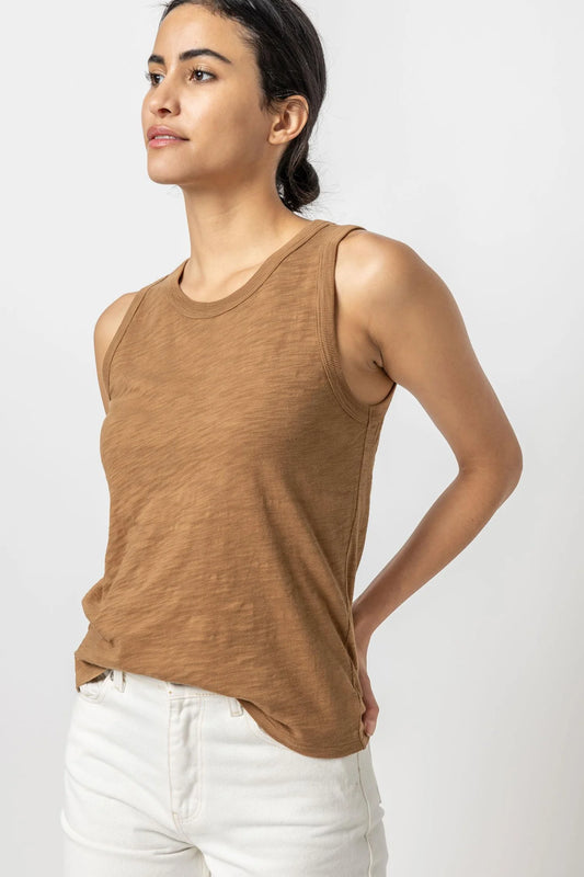 Back Seam Tank in russet by Lilla P