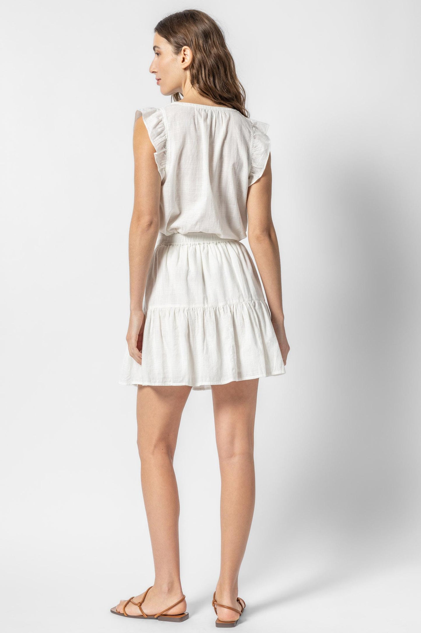 Tiered Short Skirt in white by Lilla P