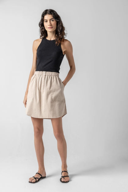 Round Hem Skirt in flax by Lilla P
