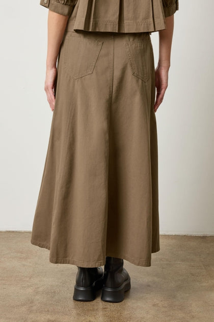 Seamed Maxi Skirt in parsley by Lilla P