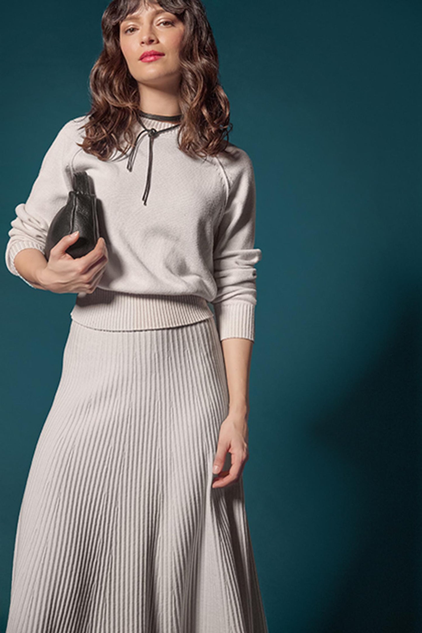 Raglan Sleeve Pullover Sweater in mist by Lilla P